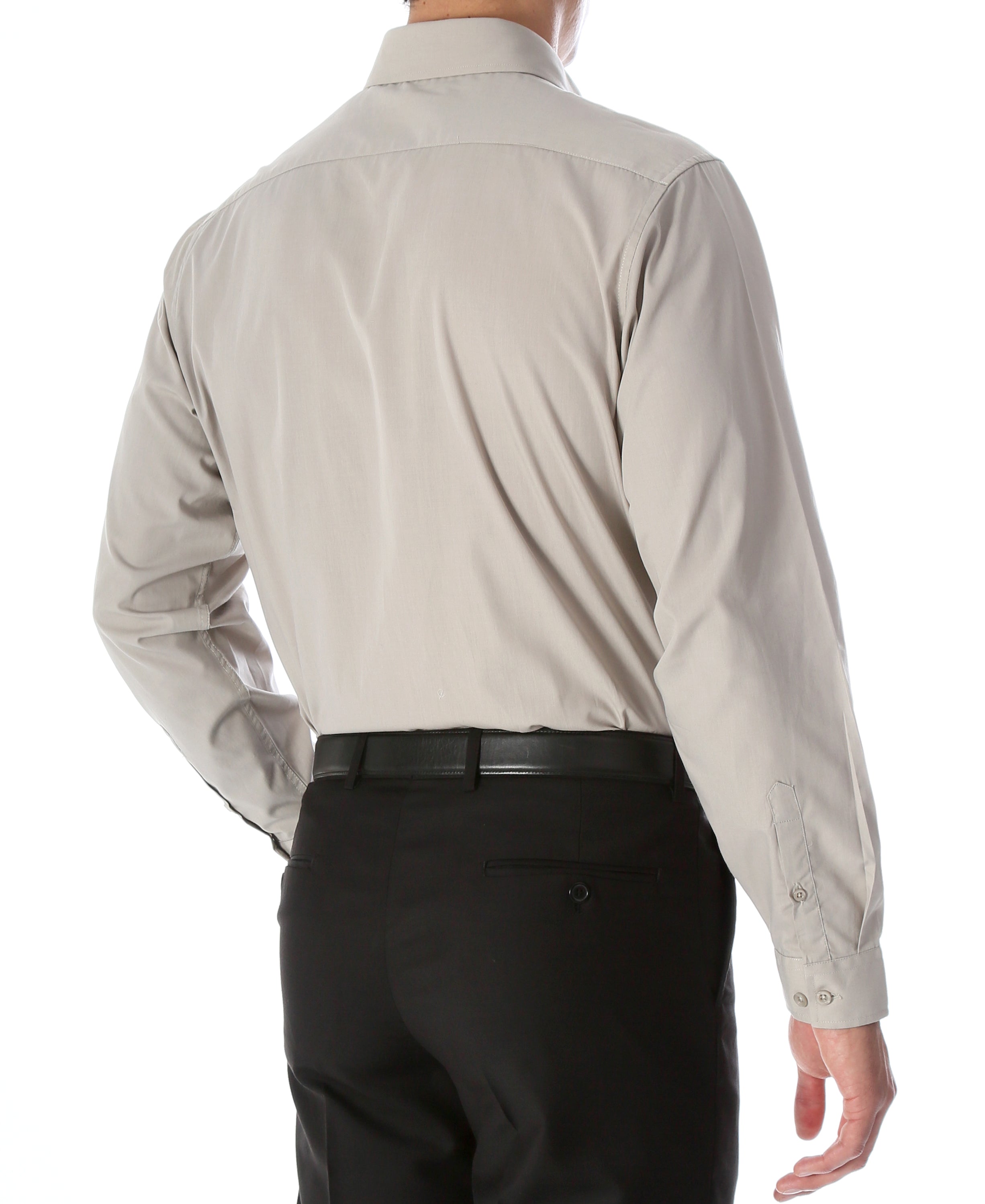 Leo Mens Grey Slim Fit Cotton Dress Shirt